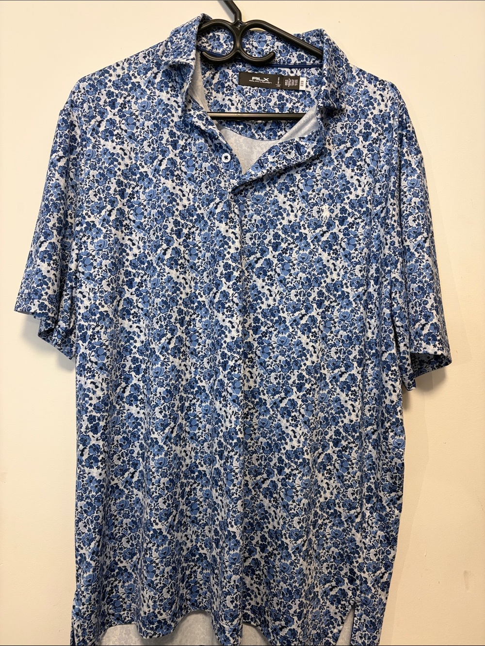 RLX Ralph Lauren Blue & White Floral Polo